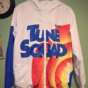 Looney Tunes Members Only Tune Squad White Hooded Jacket Size Small